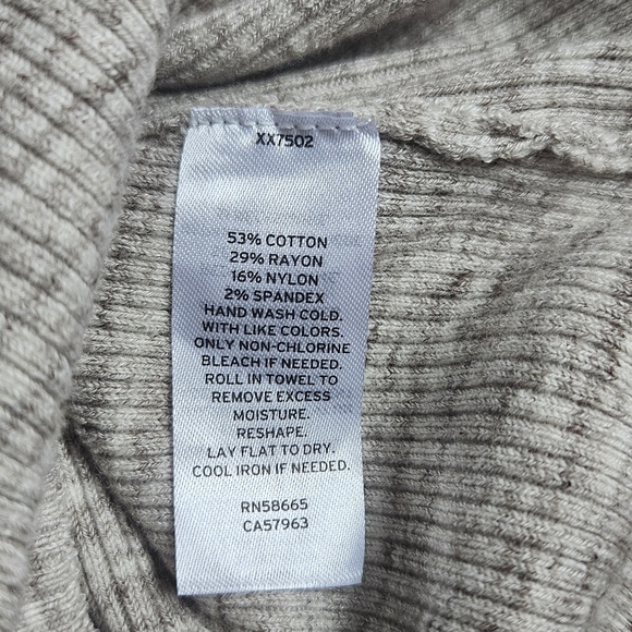 Open Edit Brown Ivory Spacedye Lace Up Top Size XL - Picture 6 of 7